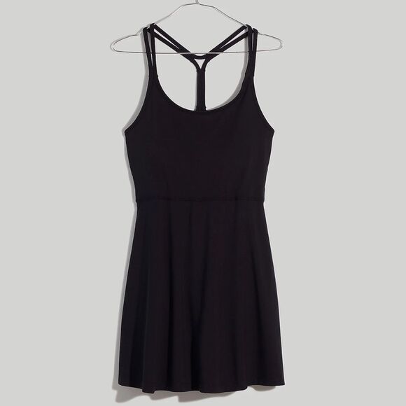 Madewell NWT Flex Cutout Exercise Fitness Dress XXS w/ Shelf Bra, Built-In Short - Picture 6 of 10